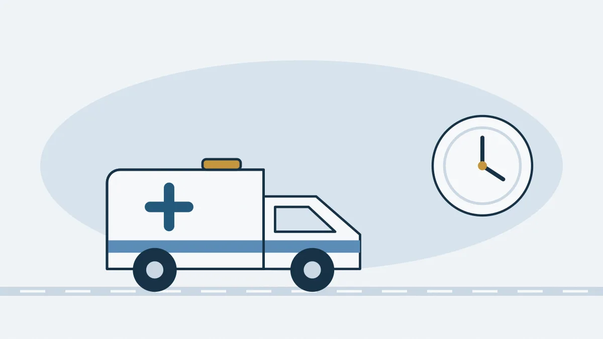 Une ambulance et une horloge